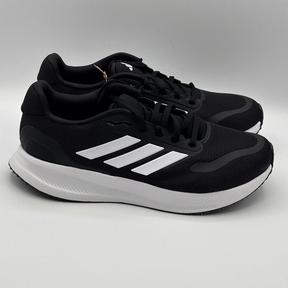 Adidas Runfalcon 5 Wide Shoes Mens Size 10.5 Black White Running IE0552